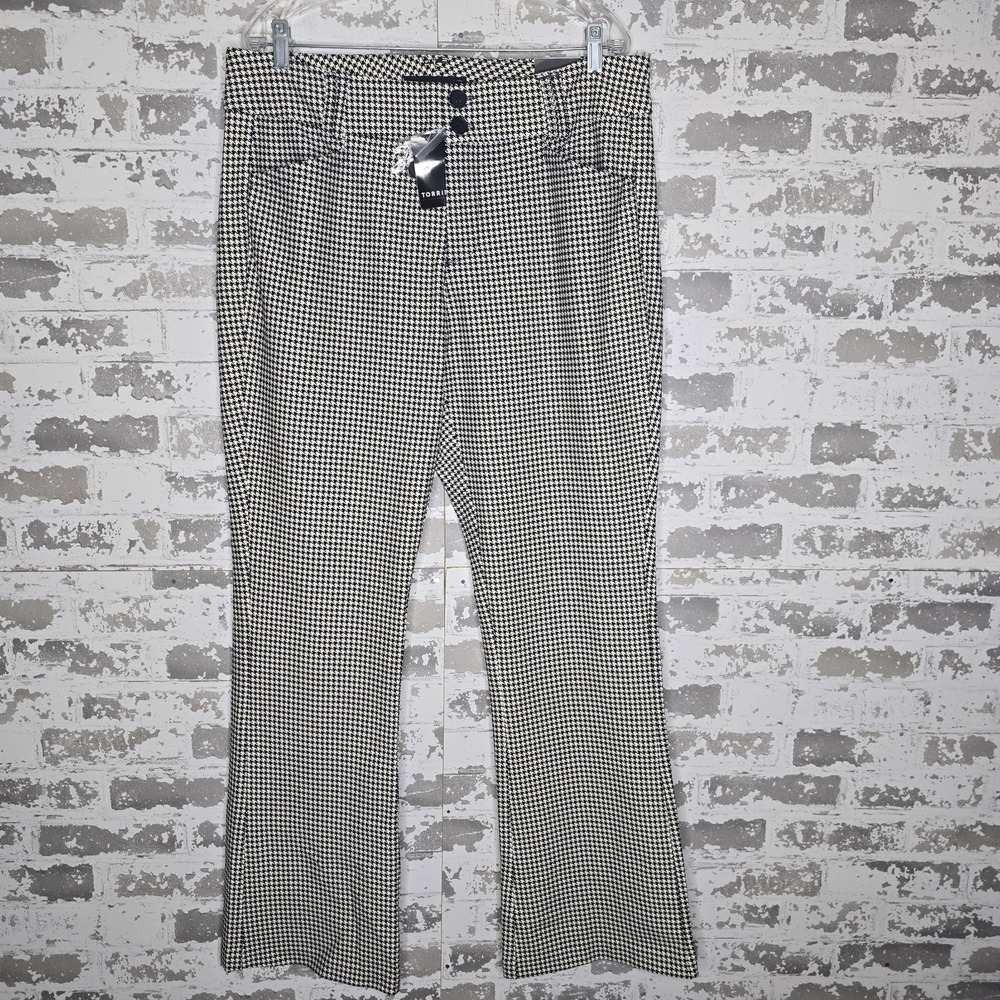 NEW Torrid Dress Pants Womens 16 Tall Trouser Bootcut Ponte Stretch Houndstooth
